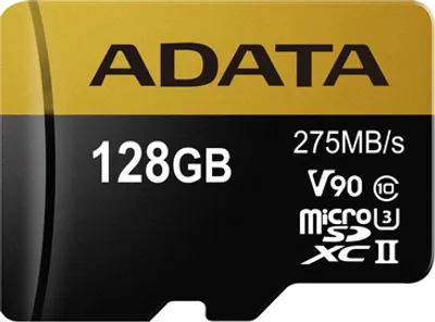 Zdjęcie produktu dla ADATA Premier ONE V90, 128 GB, MicroSDXC, Klasa 10, UHS-II, 275 MB/s, 155 MB/s