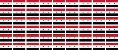 Produktbild von Mini Aufkleber Set - Pack glatt - 20x12mm - selbstklebender Sticker - Syrien - Flagge / Banner / Standarte fürs Auto, Büro, zu Hause und die Schule - 54 Stück