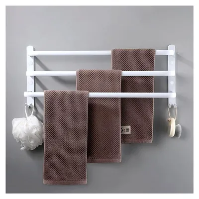 Produktbild von Wandhandtuchhalter 3-stufig für Badezimmer aus Aluminium (Weiß, 60 cm)