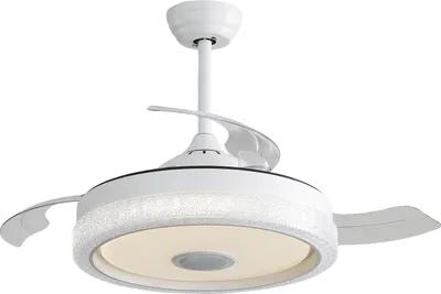Obrázok produktu pre Moderný stropný ventilátor, DC motor, nastaviteľné LED osvetlenie, biely, 30 W, 220 V