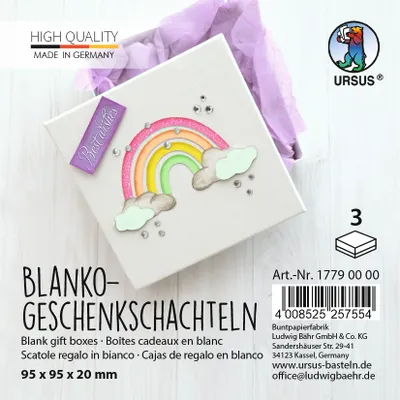 Produktbild von Blanko Geschenkschachteln zum Selbstgestalten, 3 Stück