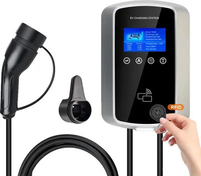 Obrázek produktu pro Nabíjecí stanice pro elektromobily, nastavitelný proud, délka 5 m, 7,2 kW, TYP2