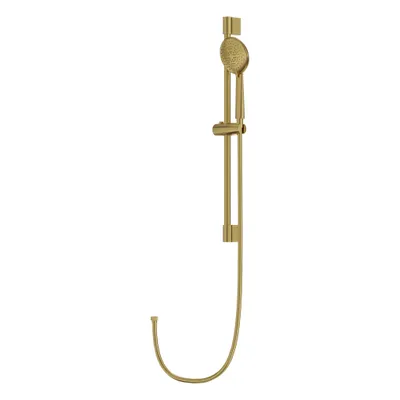 Produktbild von Lavita Orion Duschset mit Stange in gebürstetem Gold | Duschkopf mit Schlauch und Halterung | Duschgarnitur Duschstange mit Brause