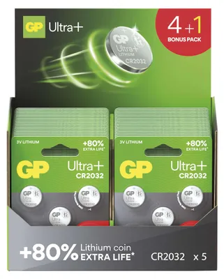 Lithiová knoflíková baterie GP Ultra plus CR2032, 200 ks display box