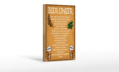 Produktbild von Holzschild Spruch 12x18cm Bier unser in Ewigkeit Prost