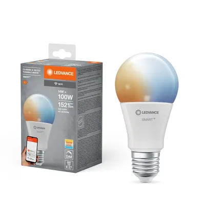 Productafbeelding van LEDVANCE 4058075778702 LEDVANCE WLAN-Lampe SMART+ WiFi Classic A100 TW E27 14 W matt