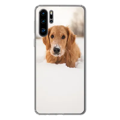 Produktbild von MuchoWow® Handyhülle Schutzhülle Hülle für Huawei P30 Pro Hund - Schnee - Winter Silikon Softcase Handy Hülle - Schutzdeckel