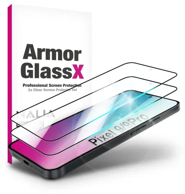 Immagine prodotto di ArmorGlassX per Google Pixel 9 / Pixel 9 Pro - vetro di protezione del display 2x - trasparente con cornice nera