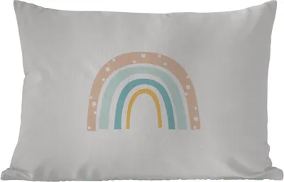Produktbild von MuchoWow® Outdoor Kissen - Regenbogen - Kinder - Pastell - Tupfen - Baby - 50x30 cm - Wetterfest - Lounge Kissen - Sofa kissen - Wohnzimmer Dekoration