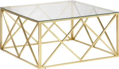 Produktbild von vidaXL Couchtisch Golden Edelstahl und Hartglas