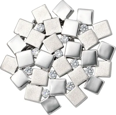 Produktbild von Schmuck Anhänger mit 11 Zirkonia 925 Echt Silber teilmattiert Halsschmuck
