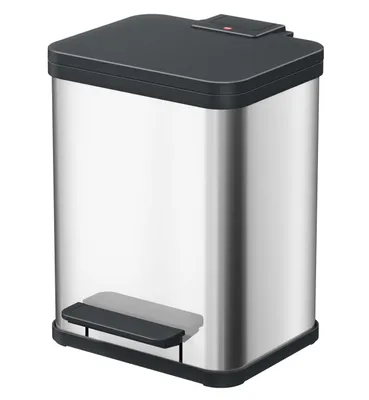 Obrázek produktu pro Hailo 0622-200 Pedálová popelnice Hailo Öko duo plus M, 2x9 litrů, nerezová ocel