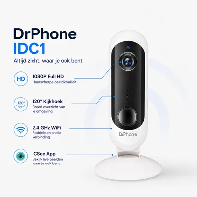 Productafbeelding van DrPhone IDC1 Beveiligingscamera Binnen - 1080P Full HD - WiFi - Nachtzicht -