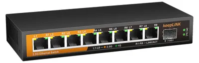 Produktbild von Netzwerkswitch, 9-Port 2,5Gb Ethernet, 10Gb SFP+ Uplink, 8 Port 2.5Gb