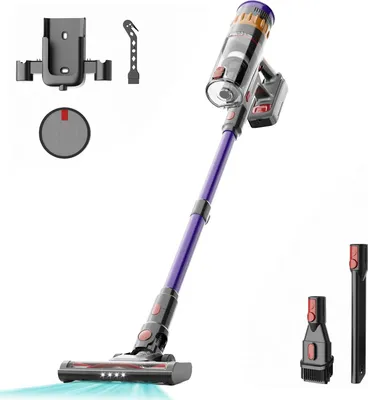 Image de Aspirateur balai sans fil - Modèle V1 - Puissance d'aspiration de 40 kPa - Grand écran tactile - Idéal pour les poils d'animaux, les tapis et les sols durs - 110–240 V