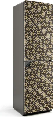 Zdjęcie produktu dla Geometryczny wzór kwiatowy - Magnetyczna osłona lodówki - Magnetyczna folia dekoracyjna do kuchni - Magnetyczna dekoracja lodówki - Samoprzylepna tablica magnetyczna - Folia magnetyczna na drzwi lodówki - 60x205 cm
