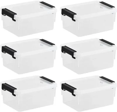 Obrázek produktu pro Sada Azomor® se 6 průhlednými úložnými boxy s víkem na drobnosti
