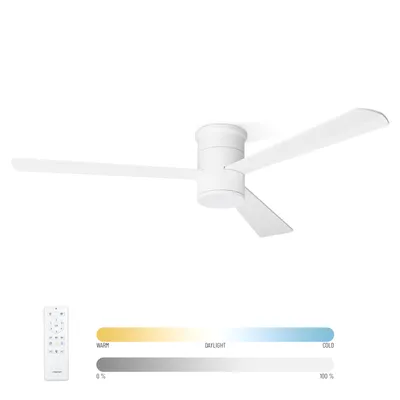 Produktbild von Noaton Deckenventilator mit Beleuchtung und Fernbedienung Zoya, Weiß, 6 Geschwindigkeiten, Ø132 cm, Dimmbar LED 22,9 W, Timer, Sommer-Winterbetrieb