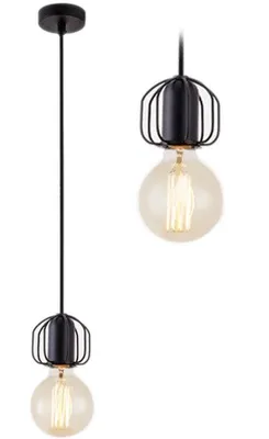 Produktbild von tooLight Pendellampe App591-1Cp Single Loft Schwarz 1-Lichtquelle E27 9X9X8X100Cm Einstellbar