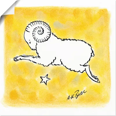 Produktbild von ARTland Poster Serie Sternzeichen Widder Größe: 40x40 cm