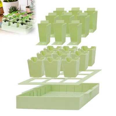 Produktbild von Anzuchtschale mit 9 Zellen, wiederverwendbare Anzuchtplatte für Setzlinge, Saatgut Anzuchtbox für Gemüse Kräuter Blumen, mit Tragegriff