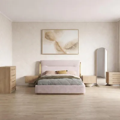 Obrázek produktu pro Moderní komoda do ložnice z dubového dřeva se 4 zásuvkami – design