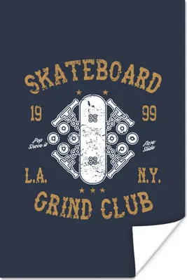Produktbild von MuchoWow® Poster Skateboard - Retro - Zitat 60x90 cm - Wanddekoration