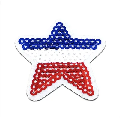 Produktbild von Stern Mit Pailletten - Aufnäher, Bügelbild, Aufbügler, Applikationen, Patches, Flicken, Zum Aufbügeln, Größe: 5,8 x 6 cm