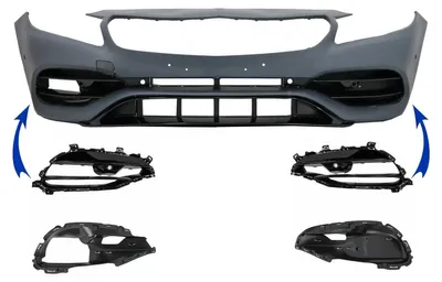 Imagen del producto de Rejilla delantera decorativa para Mercedes Clase A W176 (2012-2018), diseño A45, acabado  brillante.