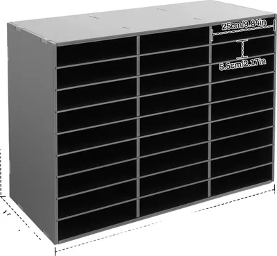 Produktbild von Literaturorganizer, robuste Konstruktion, 6-Fächer-Design, schwarz