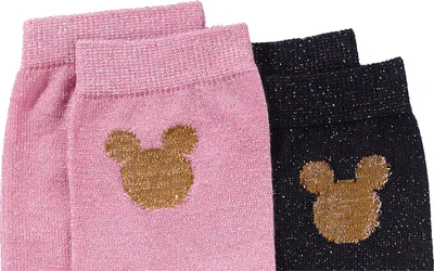 Produktbild von Mickey Mouse Damen Strümpfe Socken 2er Pack, Größe:36-38