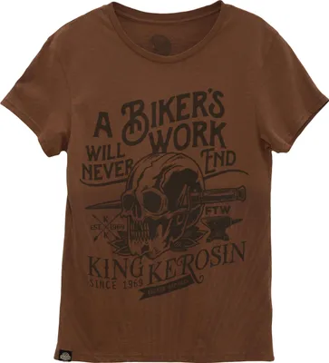 Produktbild von King Kerosin T-Shirt Bikers Work Watercolour Brown-S