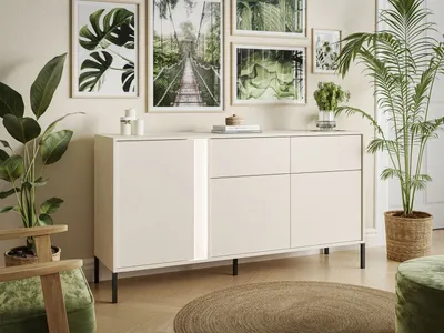 Obrázek produktu pro DELLE béžová 153 cm komoda se zásuvkami s LED diodami