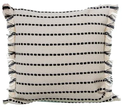 Vierkantkissen aus Baumwolle, 45x10x45 cm, Schwarz/Weiß