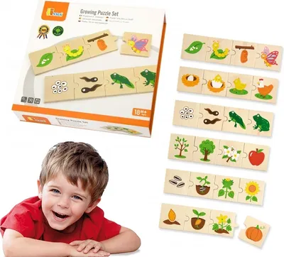 Obrázok produktu pre Drevené puzzle na pestovanie zvierat a rastlín od Viga Toys
