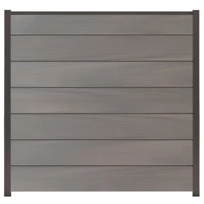 Produktbild von Ligna Gard WPC Zaun XL Mellum Co-extrudiert ca. 180 x 180 cm Sichtschutz Steckzaun Kristallgrau Multicolor mit Zwischenleisten und Abschlussleiste Anthrazit