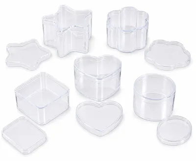 Aufbewahrungsboxen 5er-Set, transparent, 5 Formen, mit Deckel
