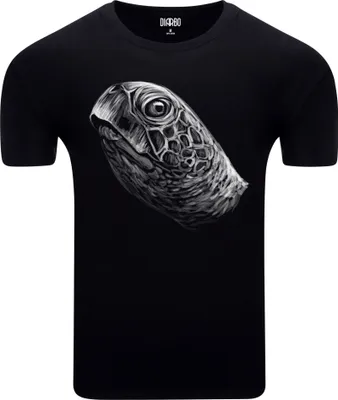 Produktbild von Diarbo Herren T-Shirt mit Tierliebhaber Druck Meeresschildkrötekopf Schwarz Gr.XXL