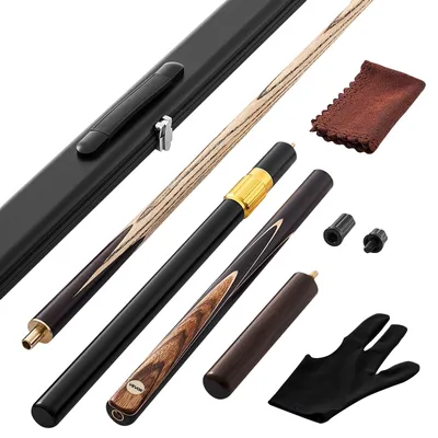 Produktbild von VEVOR Billardqueue, 1447,8mm gesteckter Snookerqueue, Snookerqueue mit Verlängerungsstange & 9,7mm Leder Spitze, 538g Billardqueue für professionellen Billardtisch, Bar, Zuhause, Büro, inklusive Holzkoffer