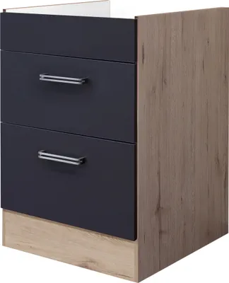 Produktbild von Kochstellenauszugsschrank ohne Arbeitsplatte - 60 cm breit - Anthrazit San Remo Eiche – Lino