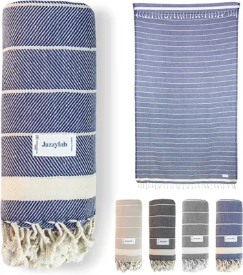 Imagen del producto de Hamamdoek Pestemal, 100% algodón, 90x180 cm, ligero y de secado rápido, ideal para la playa y la sauna