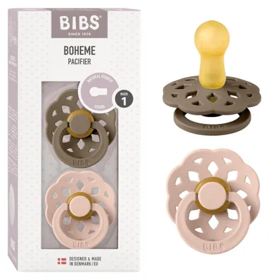Produktbild von BIBS 230109 Blush & DARK OAK 0-6 Latex-Schnuller, BPA-frei