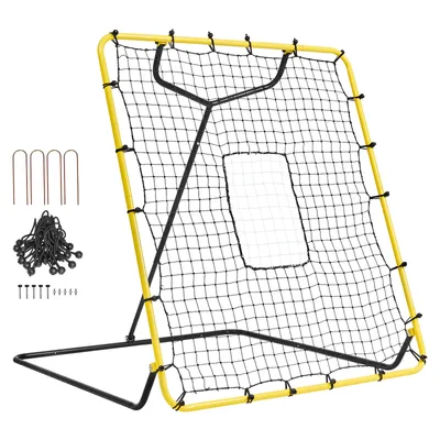 Obrázek produktu pro VEVOR baseballová a softballová odrazová síť, 4 x 4,5 stopy PitchBack baseballové hnízdo pro trénink nadhozu a pole, tréninková odrazová síť s nadhazovacím terčem, 4 nastavitelné úhly