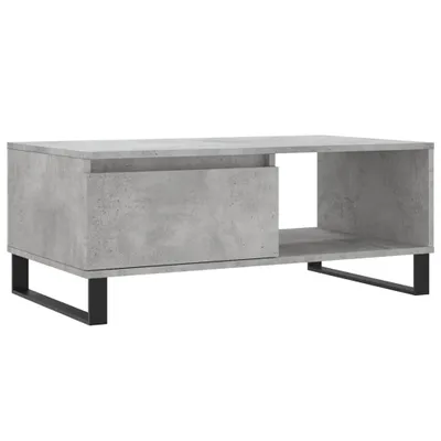 Image de vidaXL Table basse gris béton 90x50x36,5 cm Bois composite