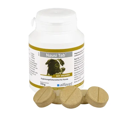 Productafbeelding van Nausi Tab: Kauwtabletten voor honden, ter ondersteuning bij misselijkheid, 110 gram