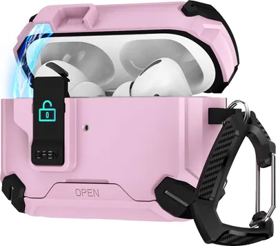 Zdjęcie produktu dla Etui ochronne na słuchawki Apple AirPods Pro 3 Defender z karabińczykiem 360°, odporne na wstrząsy i uderzenia, różowe