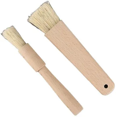 Obrázek produktu pro Dřevěný kartáč na pečení – přírodní materiál – 18,5 x 4 cm / 18,5 x 2,5 cm – kartáč na pečení