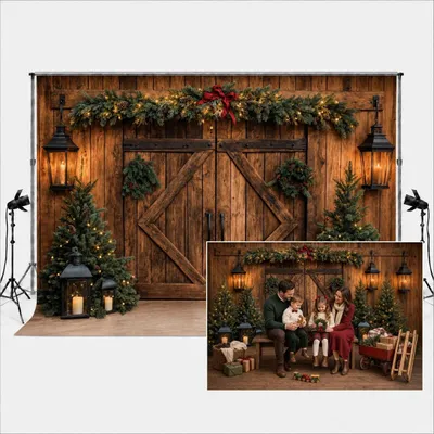Image de Fond d'écran de Noël avec une porte en bois