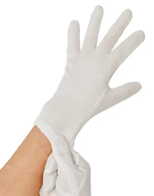 Produktbild von 12 Paar Baumwollhandschuhe weiss Größe M