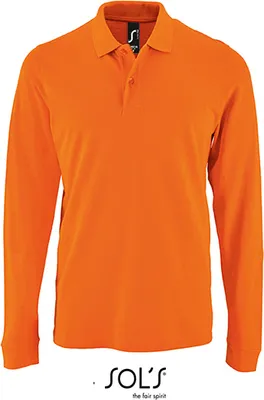 Immagine prodotto di SOLs 02087 | Polo uomo maniche lunghe in piqué Perfect - Colore: Arancione - Taglia: 4XL